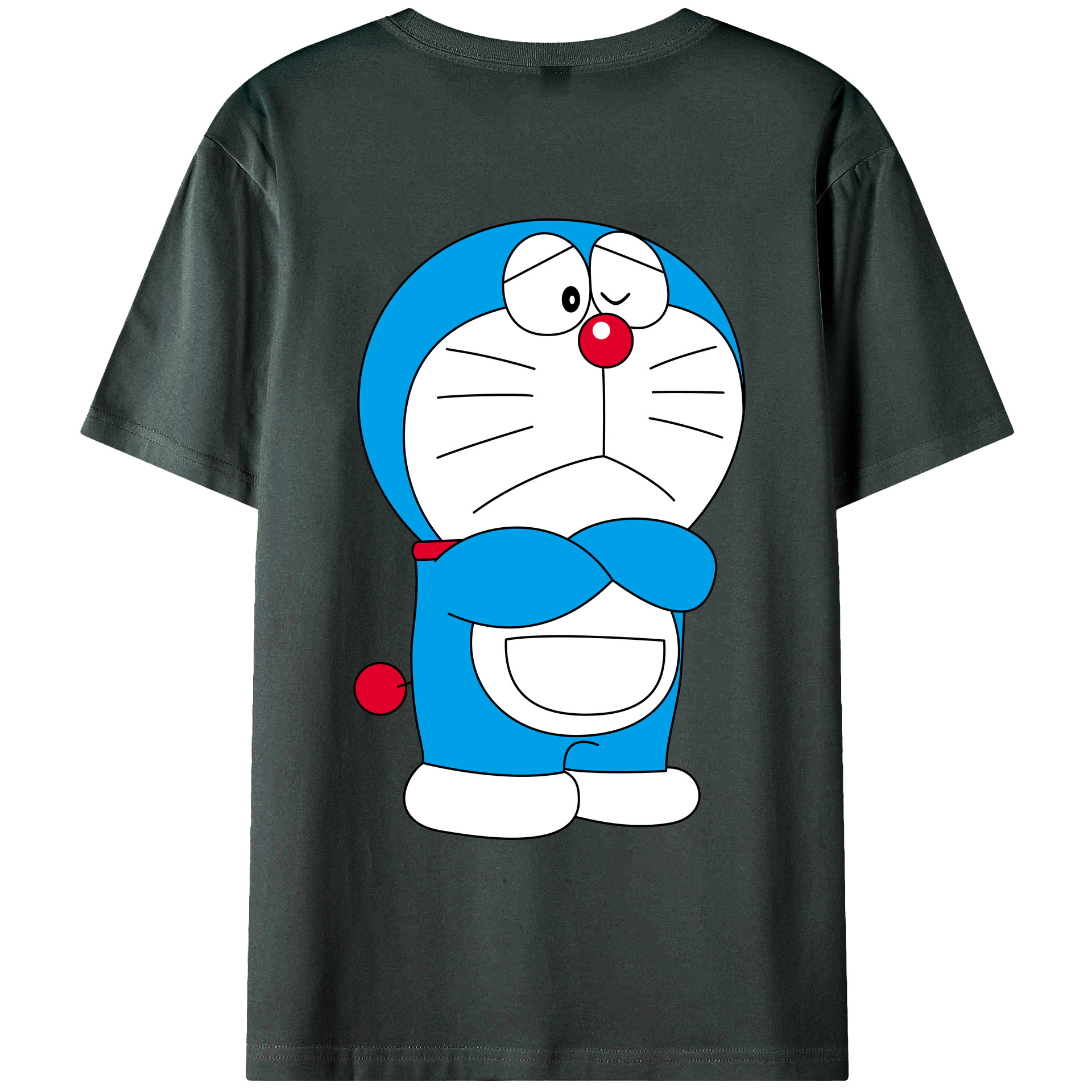 （画像用） ドラえもん Doraemon 綿100％ メンズ半袖Tシャツ（バックプリント） 通気性
